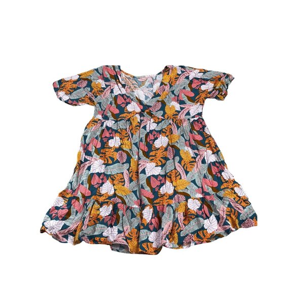 Vibrant Floral Print V-Neck Dress By Cupshe Size M - Picture 7 of 11